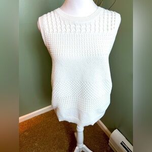 Loft white cable knit sweater vest size XLP.